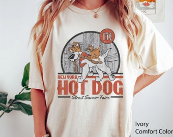 Retro 90S Oliver & Company New York Hot Dog Comfort Colors Shirt,  Family Matching T-shirt, 2024 Trip Outfits,   World