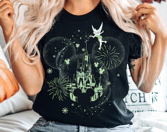 Disney Tinkerbell Castle Mickey Mouse Head Shirt, Peter Pan Mickey Balloon T-shirt, Disneyland Girls Trip Matching, Magic Kingdom