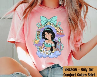 Vintage Jasmine Princess Coquette Bow Shirt, Disney Aladdin Locket Bow T-shirt, Disneyland Girls Trip Matching, Magic Kingdom
