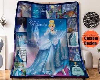 Manta polar de Cenicienta, princesa Disney, manta Disney para niños, bebés y adultos, bonita decoración para el hogar, regalo de Navidad para ella, ropa de cama temática.