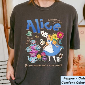 Alice In Wonderland Quote Mad Here Comfort Colors T-shirt, Alice Princess Cheshire Cat Disney Shirt, Disneyland Family Trip, Magic Kingdom