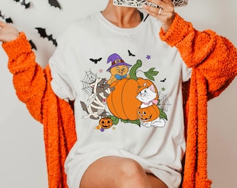 Berlioz Toulouse Marie Halloween Pumpkin Comfort Colors T-shirt, Disney The Aristocats Halloween Matching Shirt, Disneyland Spooky Season
