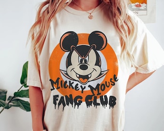 Mickey Vampire Fang Club Disney Shirt / Vintage Disney Halloween T-shirt / Mickey Not So Scary Party / Disneyland Halloween Family Trip Gift