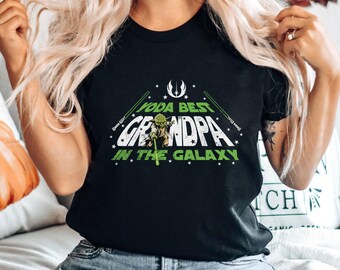 Retro Yoda Best Grandpa In The Galaxy Shirt, Disney Star Wars Father's Day T-shirt, Gift For Dad, Daddy Birthday Tee, Galaxy's Edge