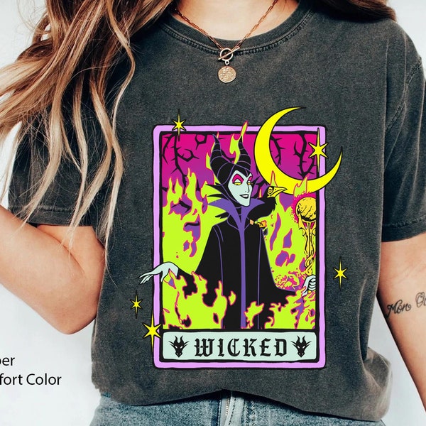 Retro Wicked Maleficent Tarot Card Comfort Colors T-shirt, Sleeping Beauty  Villain Shirt, 2024 Family Trip, Magic Kingdom Tee
