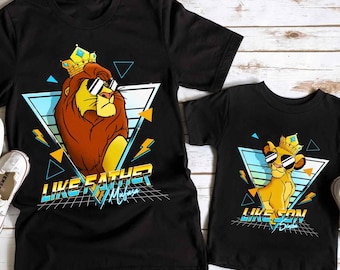 Disney Metal 90s The Lion King Father's Day, Mufasa and Simba Shirt, Like Father Like Son, Disney Dad, Dad and Son Matching Shirt
