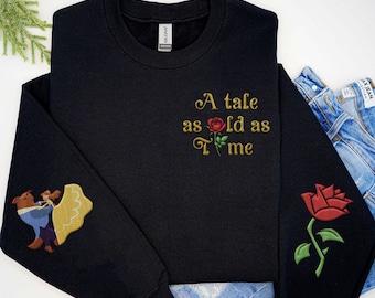 Embroidered Beauty And The Beast A Tale As Old As Time Sweatshirt,  Beauty And The Beast Villains Embroidery Sweater, 2024 Trip