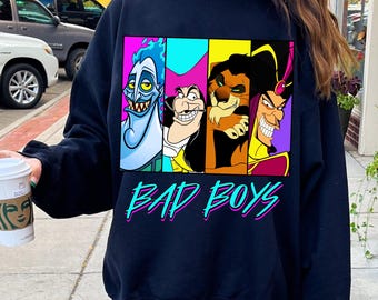 Retro Disney Villains Bad Boys T-shirt, Hades Captain Hook Jafar
