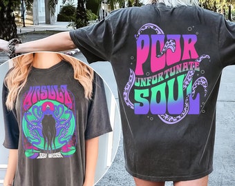 Two Sided Ursula Sea Witch Seventies Poor Unfortunate Soul Comfort Colors Shirt, The Little Mermaid Disney Villains T-shirt, Disneyland Trip