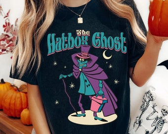 Retro 70s The Hatbox Ghost Shirt, Disney Halloween Haunted Mansion Tee, Mickey's Not So Scary Party, Disneyland Halloween Night Party