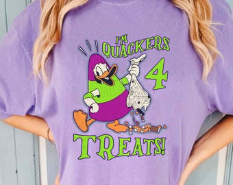 Disney Donald Duck Halloween T-Shirt, Quackers for Treats Shirt, Cute Candy Corn Donald Tee, Funny Donald Duck Shirt, Disney Halloween Tee
