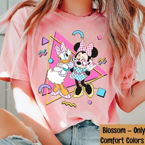 Vintage Checkered Daisy Duck Minnie Mouse Shirt, Disney Girls Trip Outfit, Disneyland Best Friend Matching, Birthday Gift For Bestie