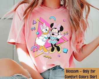 Vintage Checkered Daisy Duck Minnie Mouse Shirt, Disney Girls Trip Outfit, Disneyland Best Friend Matching, Birthday Gift For Bestie