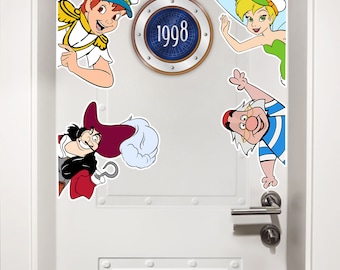 Peter Pan Cruise Line Peeking Peeker Door Magnet, Wish Fantasy Magic Wonder Room Decor,  Cruise Ship Magnetic Stateroom Door
