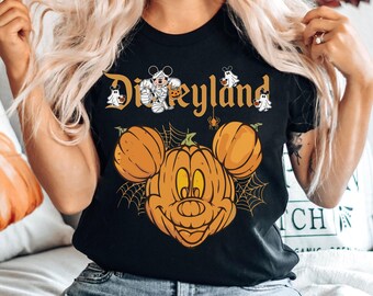 Mickey Pumpkin Halloween Disneyland Comfort Colors Shirt, Mickey Mouse Boo Ghost T-shirt, Disney Spooky Season, Disneyland Halloween Party