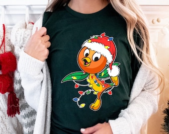 Orange Bird Santa Hat Comfort Colors Shirt, Disney Epcot Christmas Lights T-shirt, Christmas Party, Disneyland Holiday Family Trip Gift