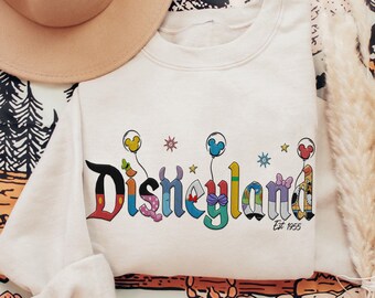 Embroidered Mickey And Friends Disneyland Resort 1955 Sweatshirt, Disney Platinum Celebration Shirt, Magic Kingdom Tee, Disneyland Trip Tee