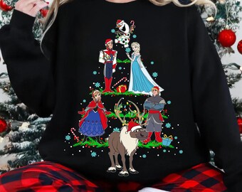 Disney Frozen Group Characters Christmas Tree Shirt, Disney Frozen Holiday Shirt, Disneyland Xmas Holiday Family Trip Outfits