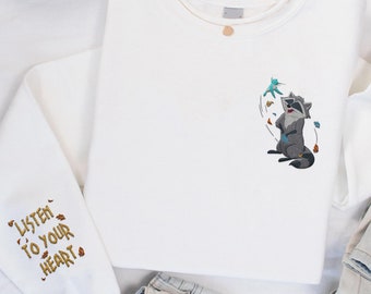 Embroidered Meeko And Flit Listen To Your Heart  Swimming Sweatshirt,  Pocahontas Embroidery Sweater, Magic Kingdom, 2024 Trip