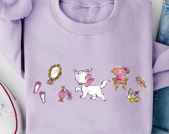 Marie Cat Minimalist Watercolor Comfort Colors Shirt, The Aristocats Disney T-shirt, Magic Kingdom, Disneyland Family Trip, Cat Lovers Gift