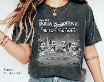 Silly Symphony Collection The Skeleton Dance Comfort Colors T-shirt, Funny Disney Halloween Skeleton Shirt, Disneyland Spooky Season Trip