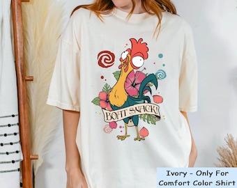 Hei Hei Chicken Scream Boat Snack Comfort Colors Shirt, Funny Disney Moana T-shirt, Disneyland Family Matching Shirt, Magic Kingdom Trip