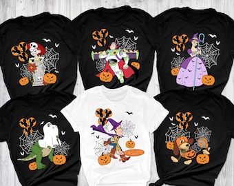 Vintage Disney Toy Story Halloween Costume Shirt, Woody Buzz Lightyear T-shirt, Disney Family Halloween T-shirt, Disneyland Fall Matching