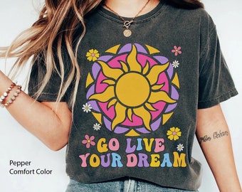 Retro Tangled Sun Go Live Your Dream Comfort Colors T-shirt,  Rapunzel Princess T-shirt, 2024 Family Trip, Magic Kingdom Park