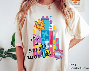 Colorful Magic Kingdom It's A Small World Comfort Colors T-shirt, Cute Disney Shirt, Walt Disney World, Disneyland Trip, Family Vacation
