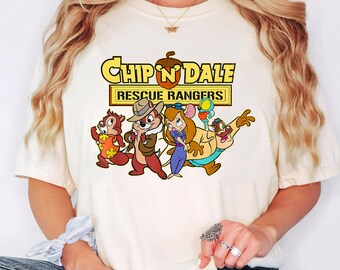 Disney Chip 'N Dale Rescue Rangers T-Shirt, Chip 'N Dale Shirt, Gadget Monterey Jack Zipper Tee, Rescue Rangers Tee, Bestie Matching Tee