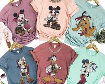 Disney Pirate Mickey and Friends t-shirt, Pirate Yo Ho Yo Ho Tee, Vintage Disneyland Family Trip Shirt, Goofy Donald Duck Group Matching Tee