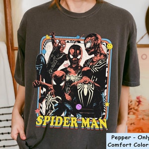 cyber y2k Spiderman Venom Tribal Reflective stretch graphic t-shirt mens  small