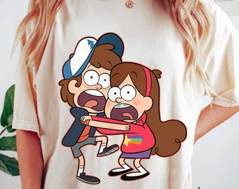 Retro Disney Gravity Falls Dipper and Mabel T-Shirt, Funny Mystery Twins Tee, Gravity Falls Shirt, Magic Kingdom Tee, Disney Sibling Gift