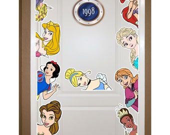 Pincess Cruise Line Peeking Peeker Door Magnet, Belle Cinderella Cute Girl Room Decor,  Cruise Ship Magnetic Stateroom Door