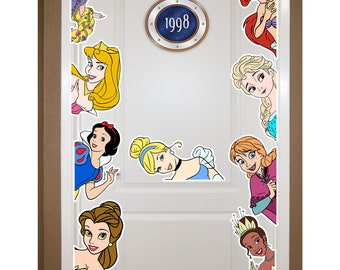 Disney Pincess Cruise Line Peeking Peeker Door Magnet, Belle Cinderella Cute Girl Room Decor, Disney Cruise Ship Magnetic Stateroom Door