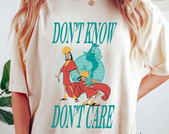 Funny Kuzco Don't Know Don't Care T-Shirt, The Emperor’s New Groove Shirt, Retro Kuzco Llama Portrait Tee, Disney Fan Gift, Gift For Him