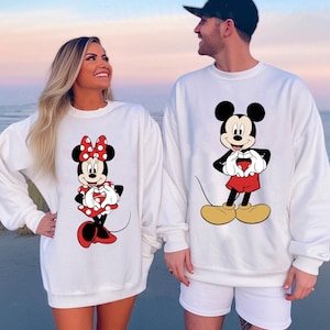 Vintage Mickey Minnie Mouse Heart Hands Couple Matching Shirt, Disney Mickey And Friends T-shirt,  Disneyland Family Trip, Gift For Him Her