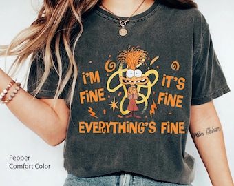 Anxiety I'm Fine It's Fine Everything's Fine Comfort Colors T-shirt, Inside Out 2 Shirt, Disney Emotions T-shirt, Mental Health Matter Gifts