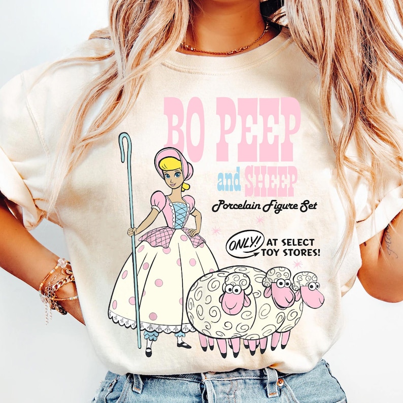 Vintage Bo Peep And Sheep Advertisement Shirt, Disney Toy Story Movie T-shirt, Animal Kingdom, Disneyland Girls Trip, Birthday Gift image 3