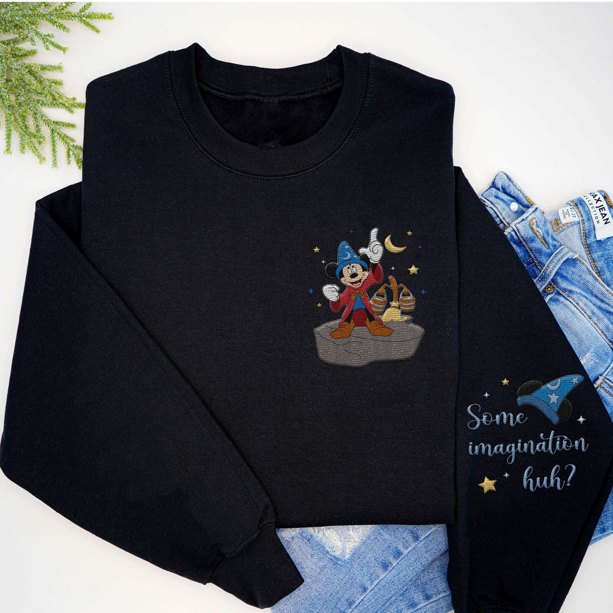 Embroidered Fantasia Sorcerer Mickey Magic Broom Some Embroidered Fantasia Sorcerer Mickey Magic Broom Some
