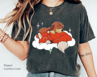 Tod and Copper Sleeping Comfort Colors Shirt, The Fox And The Hound T-shirt, Disney Friends Matching Shirt, Disneyland Trip, Magic Kingdom