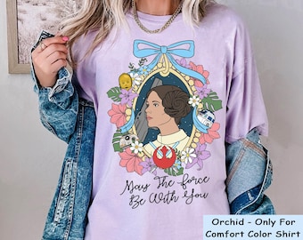 Vintage Princess Leia Floral Coquette Bow Shirt, Disney Star War Day Tee, May The Force Be With You, Disneyland Girl Trip, Hollywood Studios