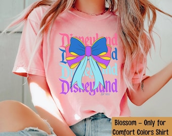 Coquette Bow Disneyland Est 1955 Platinum Celebration Shirt, 70Th Anniversary Disney Happiest Place On Earth Tee, Disneyland Family Trip
