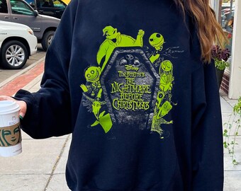 Retro Nightmare Before Christmas Character T-shirt, Jack Skellington Sally Oogie Boogie Shirt, Disney Spooky Season Tee, Not So Scary Party