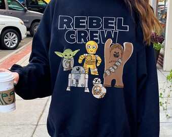 Disney Star Wars Rebel Crew T-shirt, Cute Baby Yoda C3PO R2D2 BB8 Shirt, Galaxy’s Edge Trip Tee, May The Fourth Tee, Star Wars Fan Gift