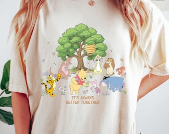 Vintage Winnie The Pooh It's Always Better Together T-shirt, Disney Pooh Bear And Friends Shirt, Eeyore Piglet Tigger Tee, Disney Bestie Tee