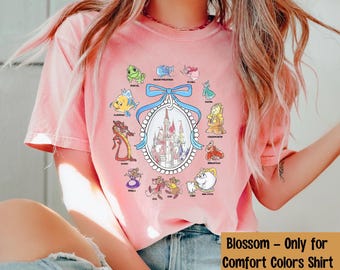 Disney Vintage Magical Castle Characters Coquette Bow Shirt, Jas And Gus Flounder Pascal Tee, Disneyland Family Trip Matching, Magic Kingdom