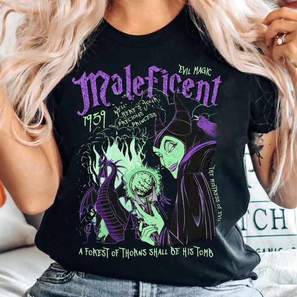 Retro Maleficent Graffiti Shirt, Sleeping Beauty Villains Disney Comfort Color T-shirt, Walt Disney World, Disneyland Trip, Birthday Gift