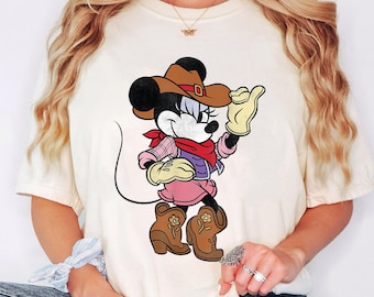 Disney Minnie Mouse Cowgirl Costume T-Shirt, Western Minnie Tee, Vintage Minnie Shirt, Rodeo Minnie Mouse Shirt, Disneyland Girl Trip Tee