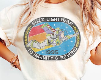 Vintage Toy Story Buzz Lightyear To Infinity Badge Shirt, Disney Toy Story Adventure Trip Tee, Disneyland Family Vacation, Birthday Boy Girl